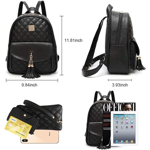 3PCS Shoulders Bag Sets: 1x Backpack, 1 x Wristlet wallet, 1 x Card Wallet. - Picture 3 of 9